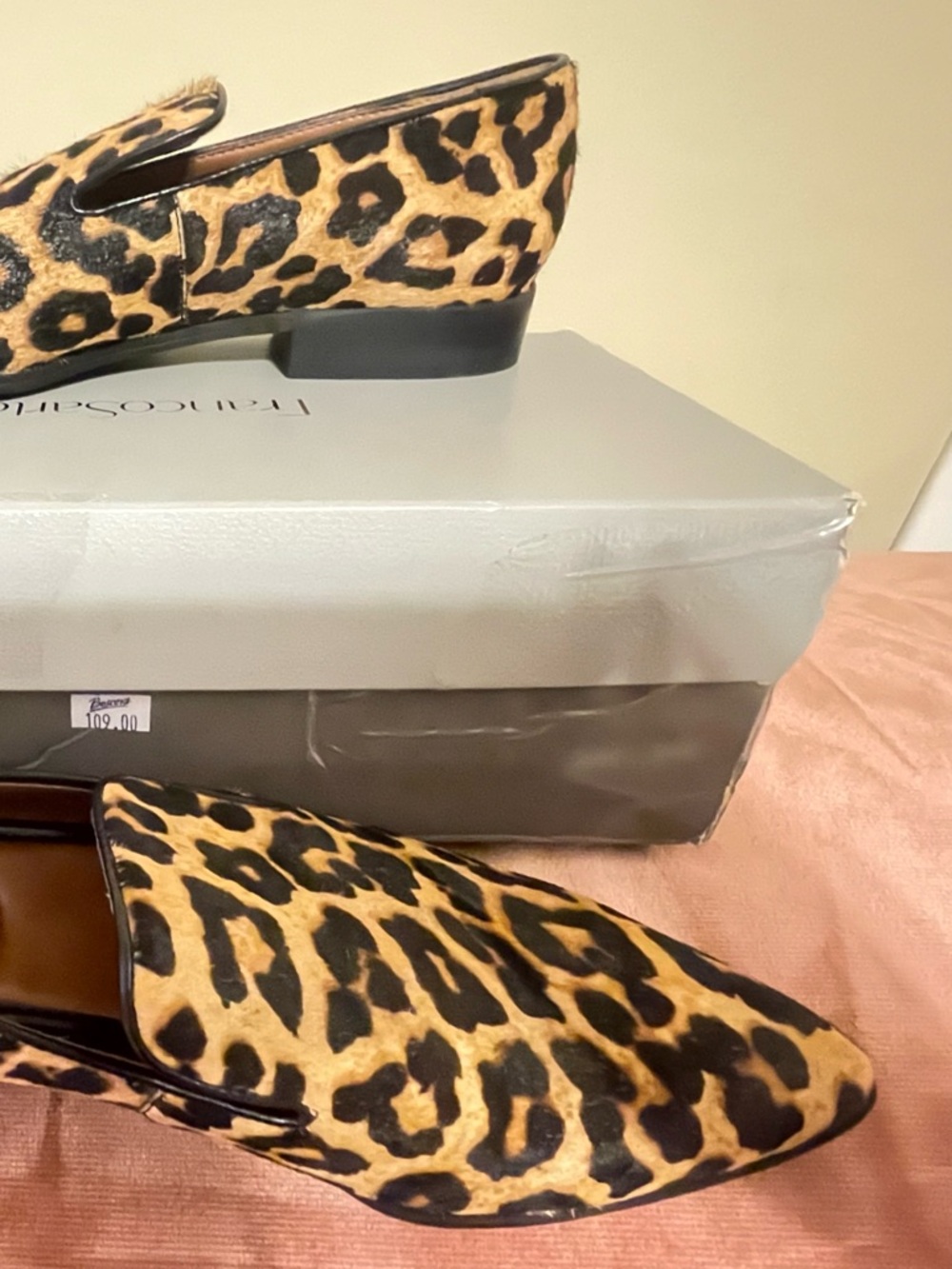 Franco Sarto Leopard-Print Slip-On Loafers in Tan and Black